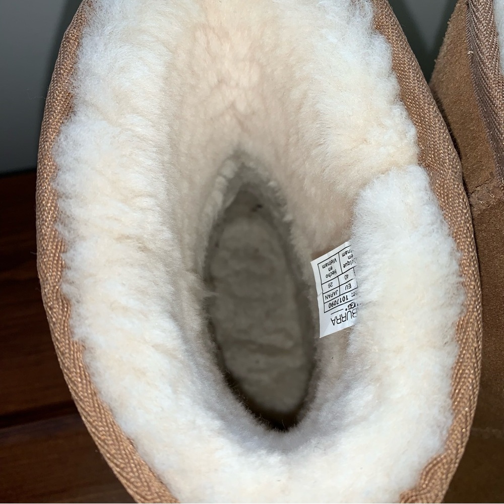 UGG | Koolaburra Chestnut Suede Shearling Mid-Calf Boots - Picture 4 of 8